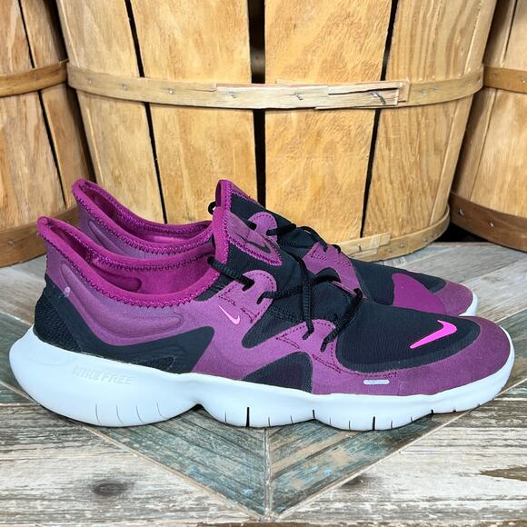 Nike Free RN 5.0 Black True Berry Pink AQ1316-007 Running Shoes Womens Size 10.5 - Picture 1 of 11